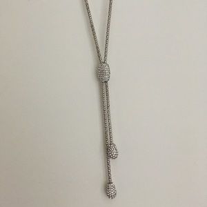 NEW Chico’s Pave Y Ann Lariat Rhinestone Necklace